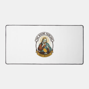 Jesus Dropped Perfect Pancake Flipping Missed Pan Desk Mat