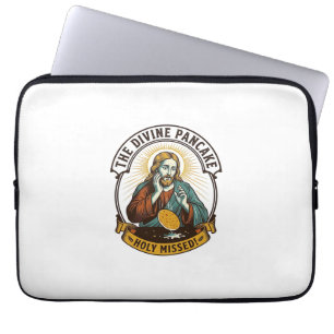 Jesus Dropped Perfect Pancake Flipping Missed Pan Laptop Sleeve