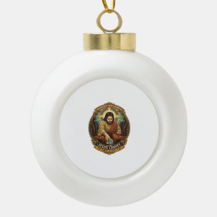 Jesus Dropped Phone Between Car Seats Black Hole H Ceramic Ball Christmas Ornament