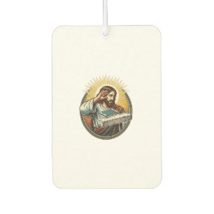 Jesus Dropped Phone Face Flat Concrete Panic Scree Car Air Freshener
