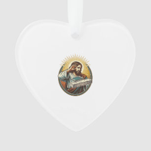 Jesus Dropped Phone Face Flat Concrete Panic Scree Ornament
