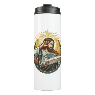 Jesus Dropped Phone Face Flat Concrete Panic Scree Thermal Tumbler