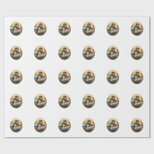 Jesus Dropped Phone Face Flat Concrete Panic Scree Wrapping Paper