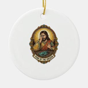 Jesus Dropped Phone Screen Down Dance Floor Club H Ceramic Tree Decoration
