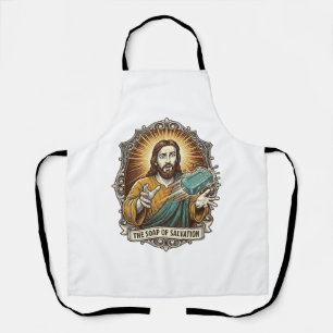 Jesus Dropped Slippery Soap Shower Clumsy Bathroom Apron