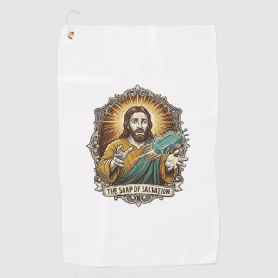 Jesus Dropped Slippery Soap Shower Clumsy Bathroom Golf Towel