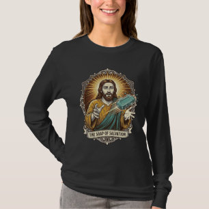 Jesus Dropped Slippery Soap Shower Clumsy Bathroom T-Shirt