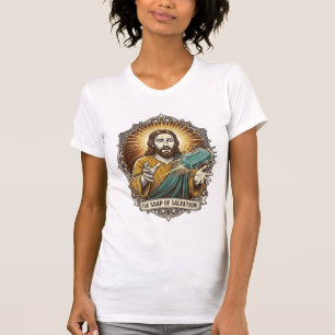 Jesus Dropped Slippery Soap Shower Clumsy Bathroom T-Shirt