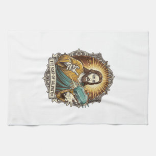 Jesus Dropped Slippery Soap Shower Clumsy Bathroom Tea Towel