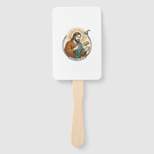 Jesus Dropped Slippery Soap Shower Tub Clumsy Humo Hand Fan