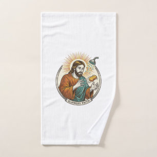 Jesus Dropped Slippery Soap Shower Tub Clumsy Humo Hand Towel