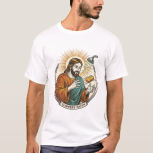 Jesus Dropped Slippery Soap Shower Tub Clumsy Humo T-Shirt