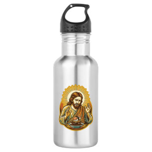 Jesus Dropped Sushi In Soy Sauce Splatter Food Hum 532 Ml Water Bottle