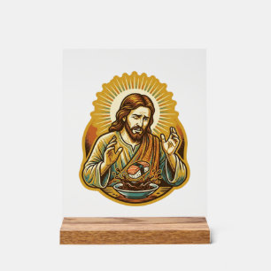 Jesus Dropped Sushi In Soy Sauce Splatter Food Hum Acrylic Sign
