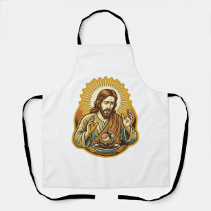 Jesus Dropped Sushi In Soy Sauce Splatter Food Hum Apron