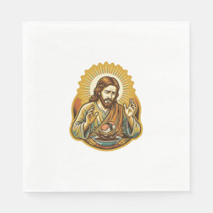Jesus Dropped Sushi In Soy Sauce Splatter Food Hum Napkin