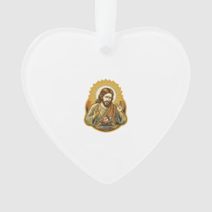 Jesus Dropped Sushi In Soy Sauce Splatter Food Hum Ornament