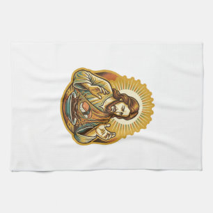 Jesus Dropped Sushi In Soy Sauce Splatter Food Hum Tea Towel