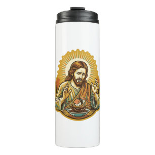 Jesus Dropped Sushi In Soy Sauce Splatter Food Hum Thermal Tumbler