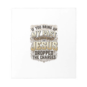 Jesus Dropped The Charges Vintage Christian Shirt Notepad