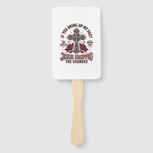 Jesus Dropped The Charges Vintage Cross Shirt Hand Fan