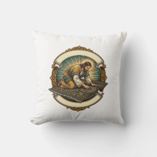 Jesus Dropped Tiny Screw Thick Carpet DIY Humor_1 Cushion