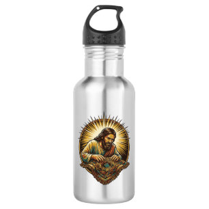 Jesus Dropped Tiny SD Card Lost Carpet Tech Humor_ 532 Ml Water Bottle