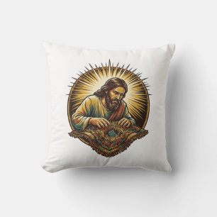 Jesus Dropped Tiny SD Card Lost Carpet Tech Humor_ Cushion