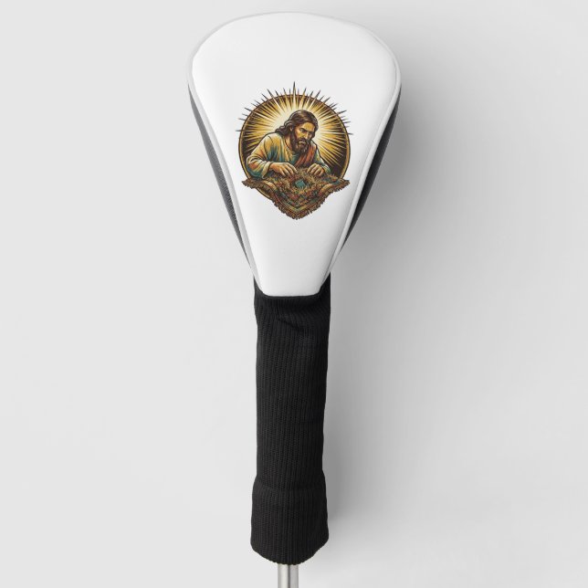 Jesus Dropped Tiny SD Card Lost Carpet Tech Humor_ Golf Head Cover (Front)