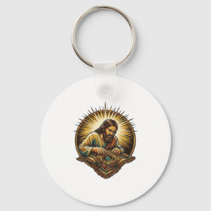 Jesus Dropped Tiny SD Card Lost Carpet Tech Humor_ Key Ring