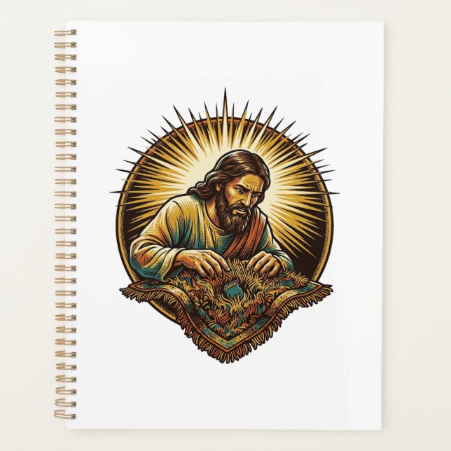 Jesus Dropped Tiny SD Card Lost Carpet Tech Humor_ Planner (Front)