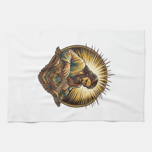 Jesus Dropped Tiny SD Card Lost Carpet Tech Humor_ Tea Towel
