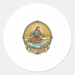 Jesus Dropped Wet Soap Sliding Bathroom Floor Clum Classic Round Sticker