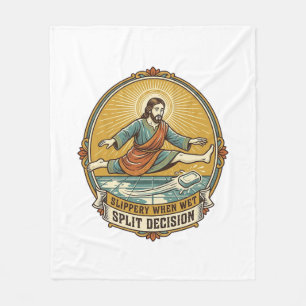 Jesus Dropped Wet Soap Sliding Bathroom Floor Clum Fleece Blanket