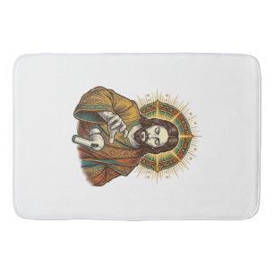Jesus Dropped Wireless Earbud Under Desk Tech Clum Bath Mat