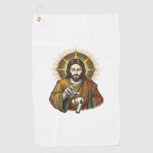 Jesus Dropped Wireless Earbud Under Desk Tech Clum Golf Towel