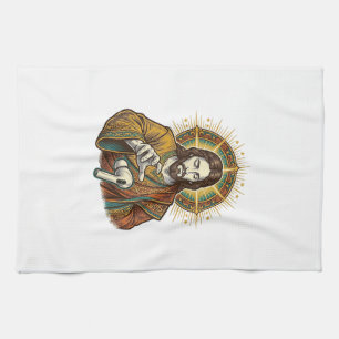 Jesus Dropped Wireless Earbud Under Desk Tech Clum Tea Towel