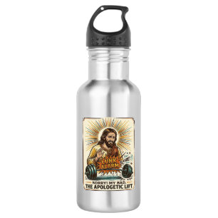 Jesus Dropping Heavy Dumbbell Loudly Gym Lunk Alar 532 Ml Water Bottle