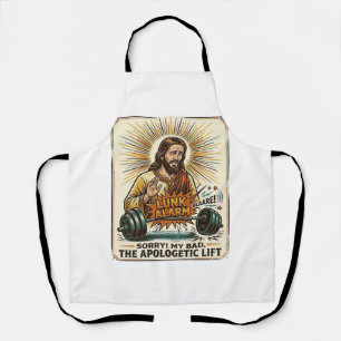 Jesus Dropping Heavy Dumbbell Loudly Gym Lunk Alar Apron