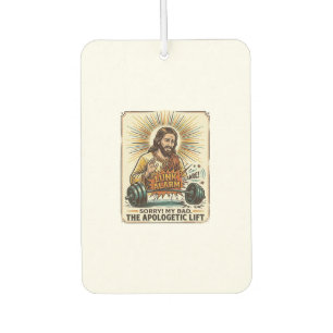 Jesus Dropping Heavy Dumbbell Loudly Gym Lunk Alar Car Air Freshener