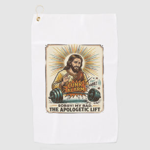 Jesus Dropping Heavy Dumbbell Loudly Gym Lunk Alar Golf Towel