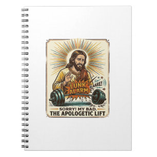 Jesus Dropping Heavy Dumbbell Loudly Gym Lunk Alar Notebook