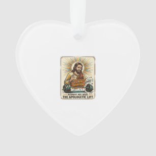 Jesus Dropping Heavy Dumbbell Loudly Gym Lunk Alar Ornament