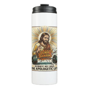 Jesus Dropping Heavy Dumbbell Loudly Gym Lunk Alar Thermal Tumbler