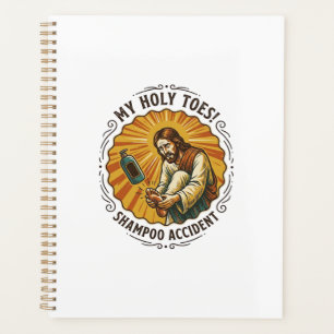 Jesus Dropping Shampoo Bottle On Foot Shower Pain  Planner
