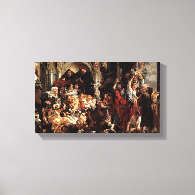 Jesus drove money changers out the temple canvas print (Front)