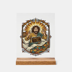 Jesus Drunk Online Shopping Receipt Morning After Acrylic Sign