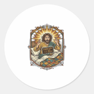Jesus Drunk Online Shopping Receipt Morning After Classic Round Sticker