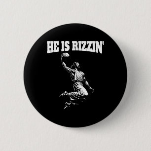 Jesus Dunking Meme Heaven Basketball Dunk He Is Ri 6 Cm Round Badge