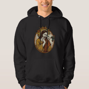 Jesus Earbud Cord Caught Doorknob Ripped Out Gym H Hoodie